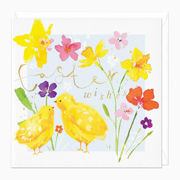 Greeting Card-F455 - Easter Wishes Floral Card-Whistlefish