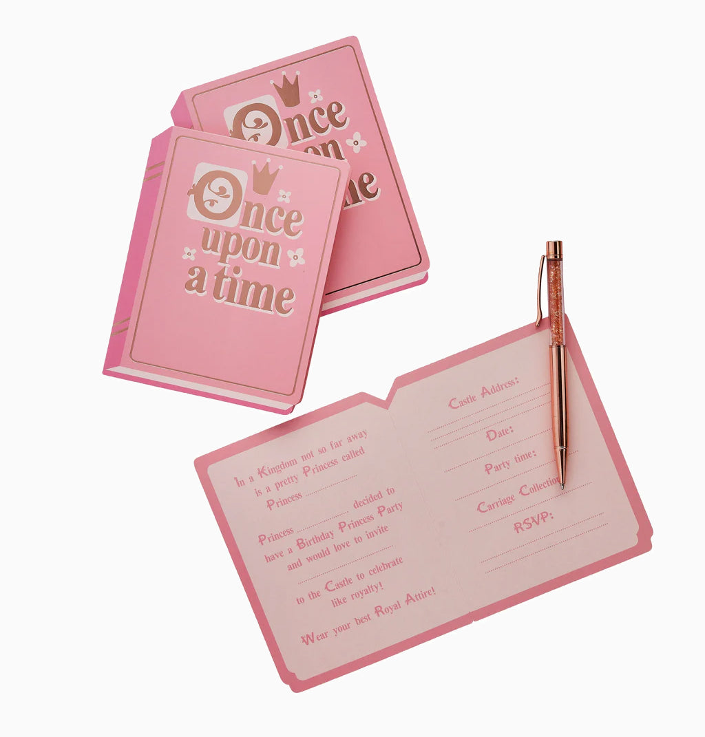 Invitations-HBLP112 - Fairy Tale Book Paper Invitations 10pcs-HootyBalloo