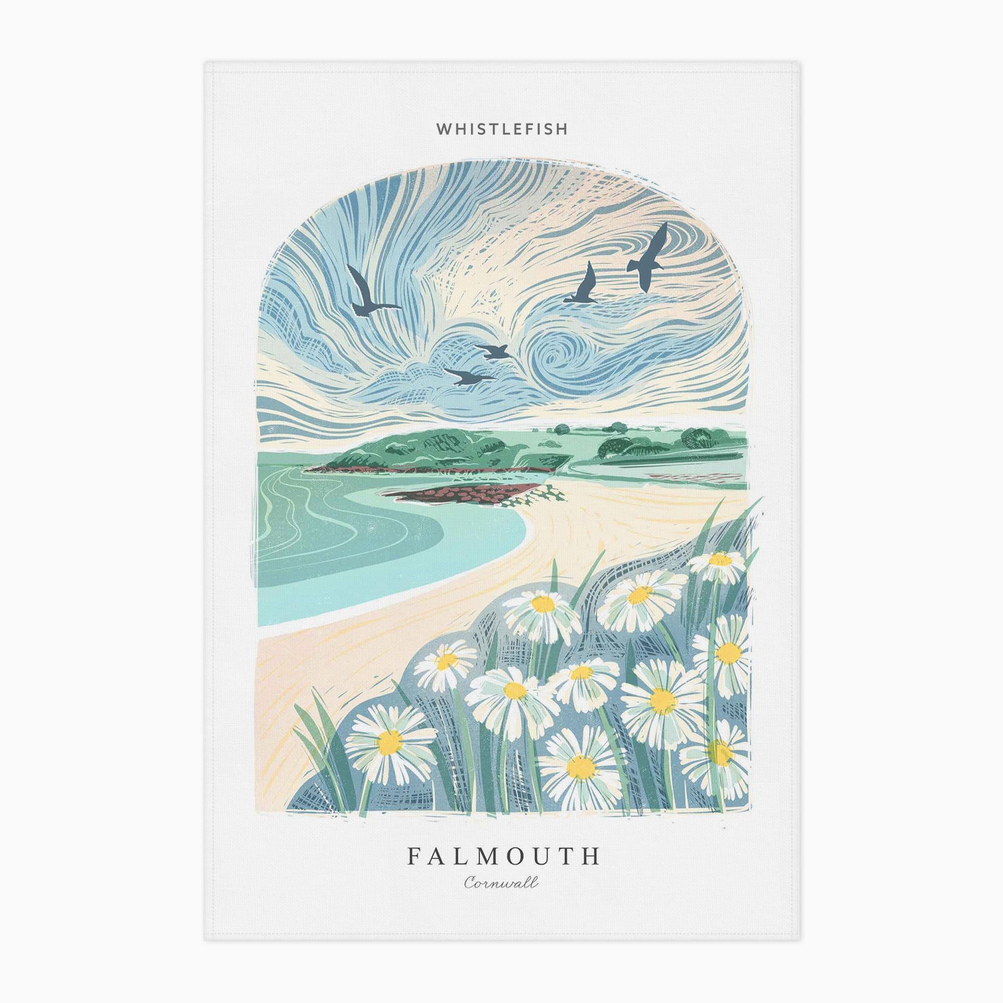 Tea Towel-WTT253 - Falmouth Arched Lino Tea Towel-Whistlefish