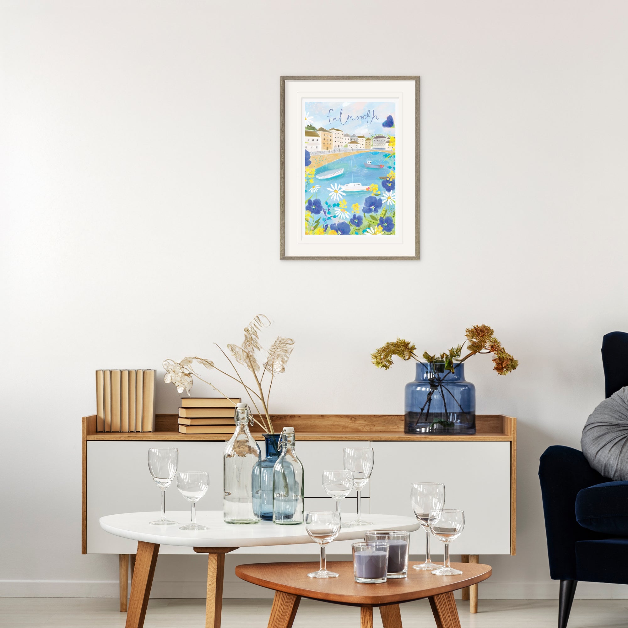 Framed Print-WF1130F - Falmouth Large Framed Print-Whistlefish