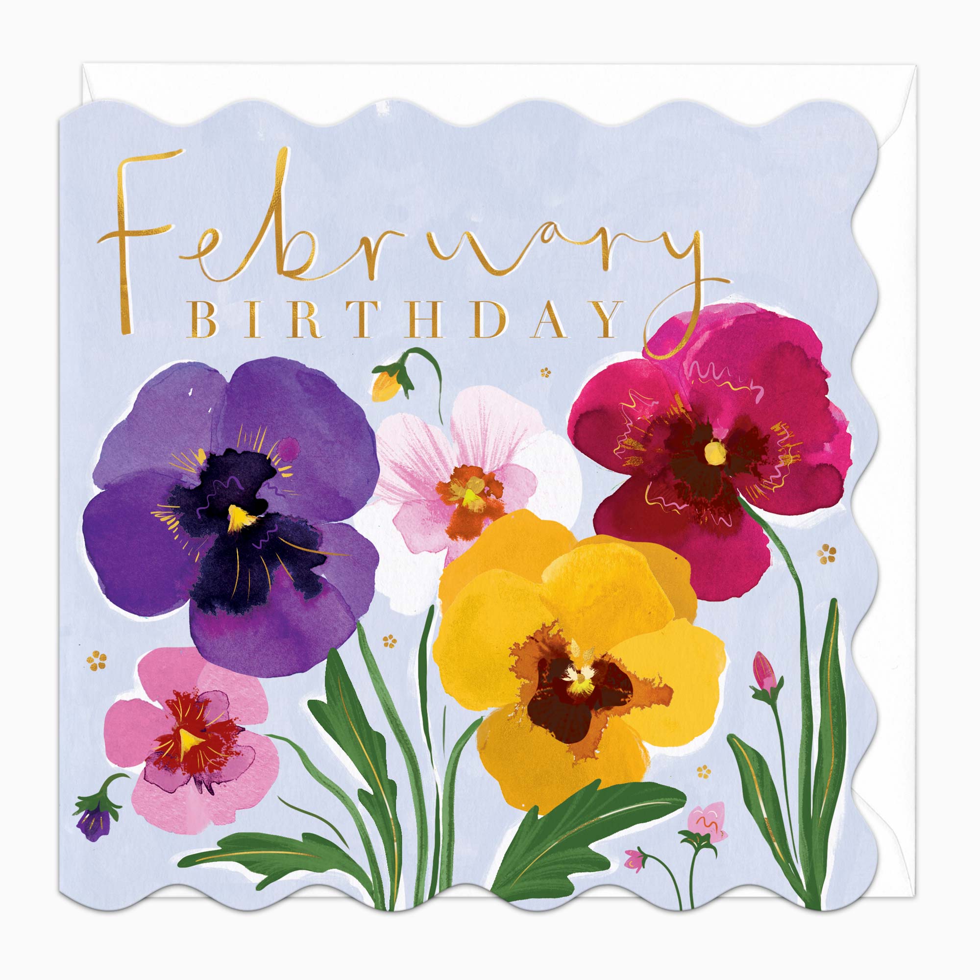 Greeting Card-H015 - February Floral Birthday Card-Whistlefish