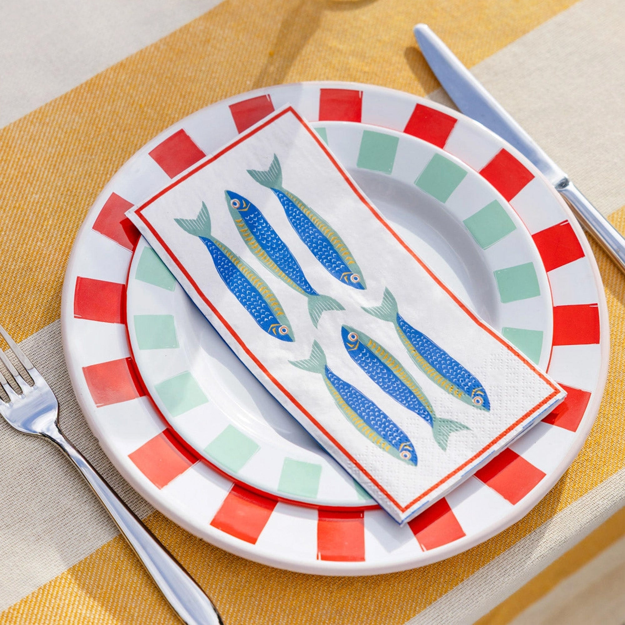 Paper Napkins-LONGNAP-FISH - Fish Paper Napkins 16 Pack-Talking Tables