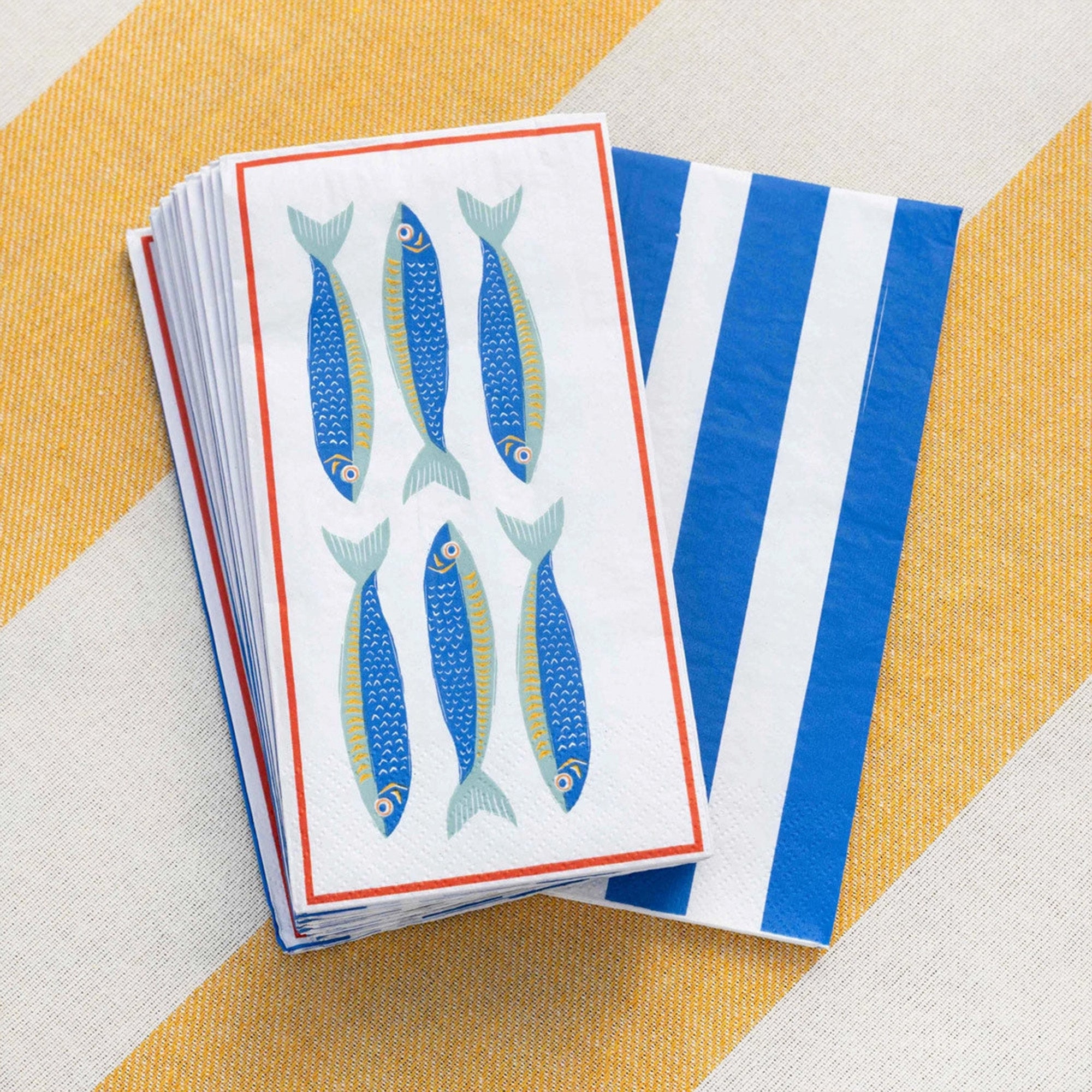 Paper Napkins-LONGNAP-FISH - Fish Paper Napkins 16 Pack-Talking Tables