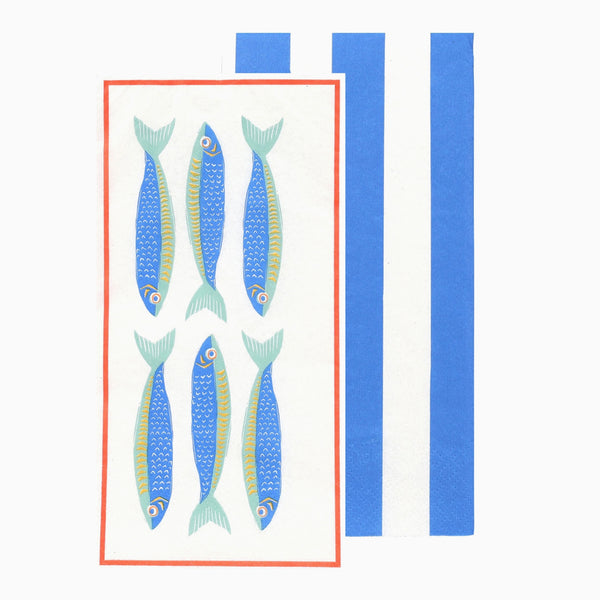 Paper Napkins-LONGNAP-FISH - Fish Paper Napkins 16 Pack-Talking Tables