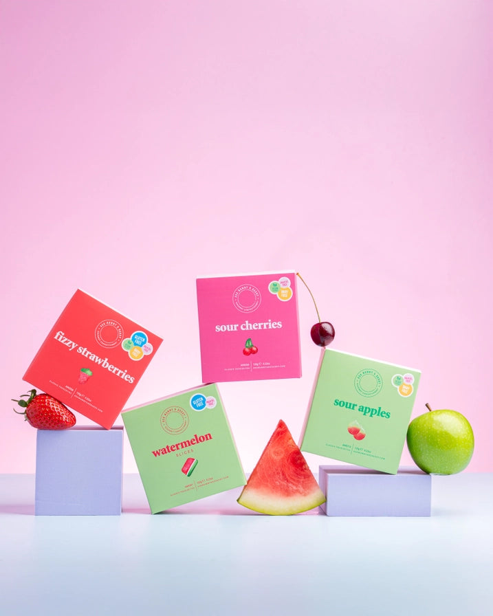 Sweet Gift Box-5060736013434 - Fizzy Strawberries Gift Box-Ask Mummy & Daddy