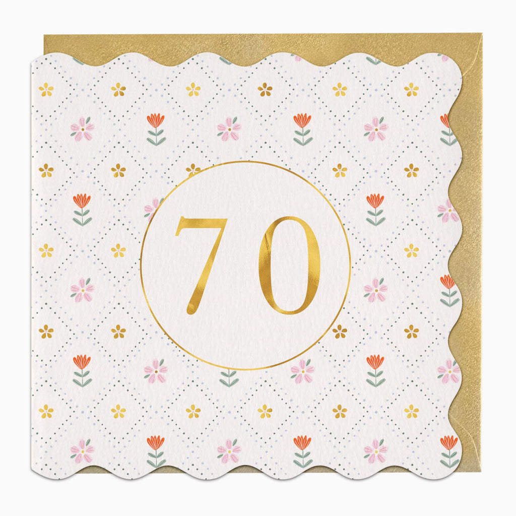 Greeting Card-H047 - Floral 70 Birthday Card-Whistlefish