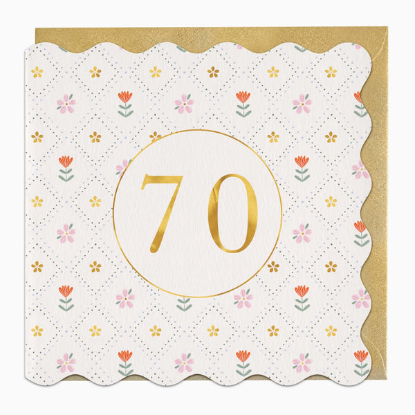 Greeting Card-H047 - Floral 70 Birthday Card-Whistlefish