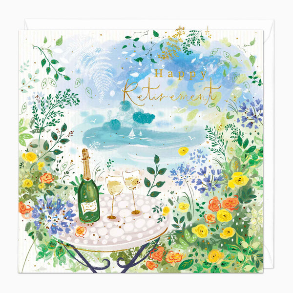 Greeting Card-F235 - Floral Ambience Retirement Card-Whistlefish