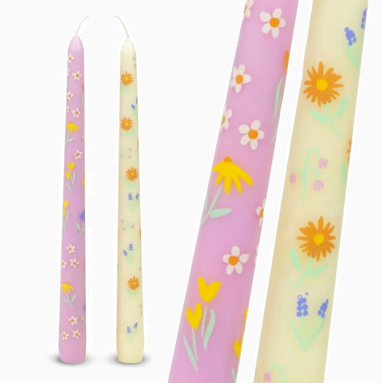 Candle Set-CNDL-FLORAL - Floral Dinner Candles 2 Pack-Talking Tables