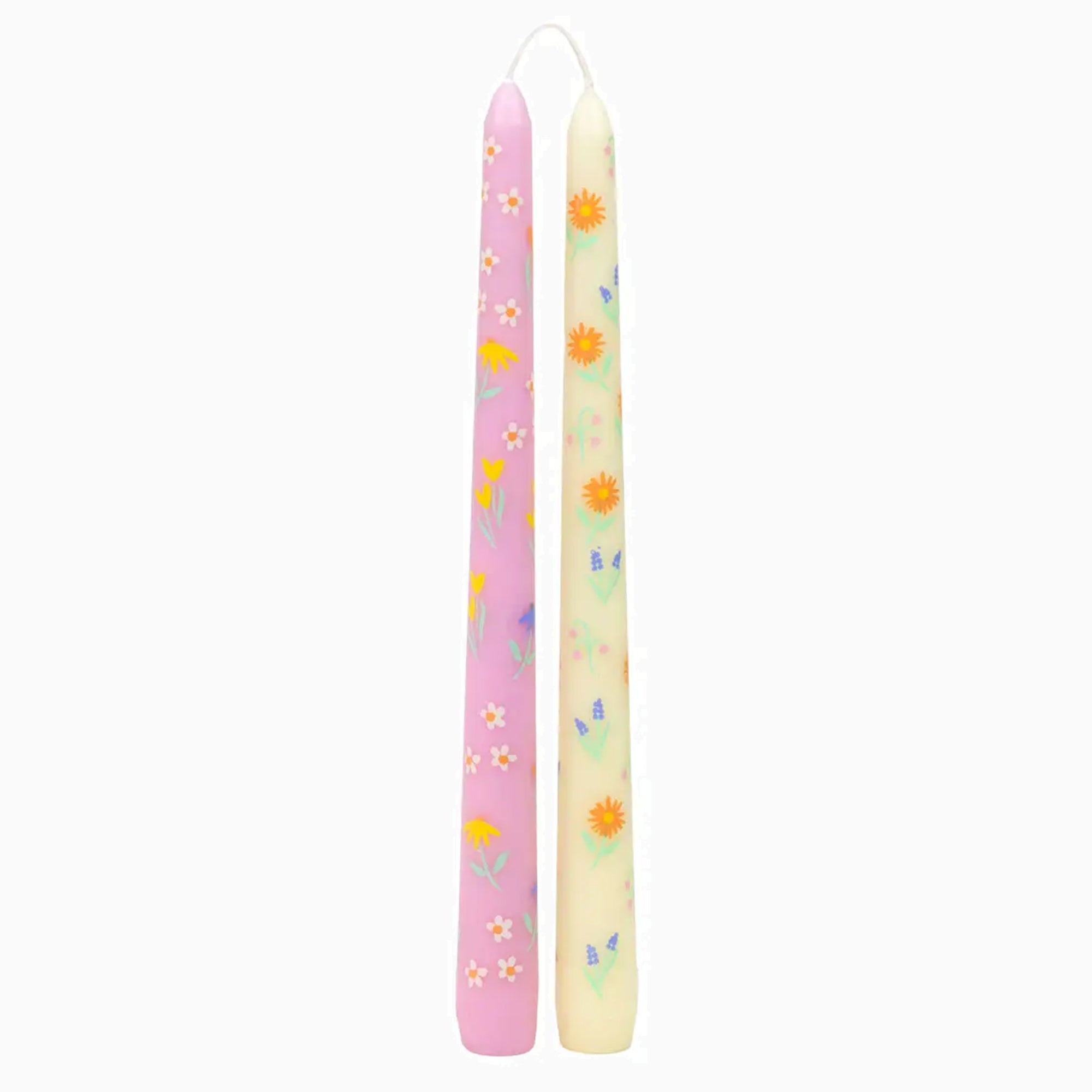 Candle Set-CNDL-FLORAL - Floral Dinner Candles 2 Pack-Talking Tables