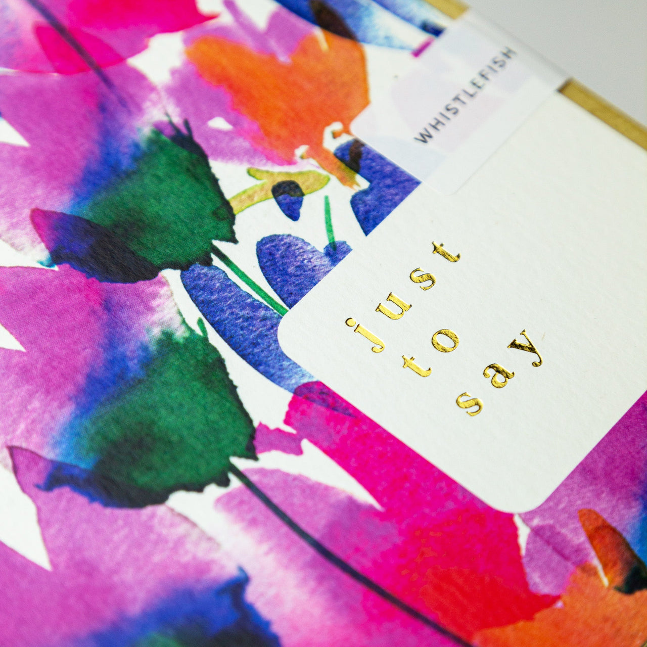 Greeting Card - E704 - Floral Just to Say Card - Floral Just to Say Card - Whistlefish