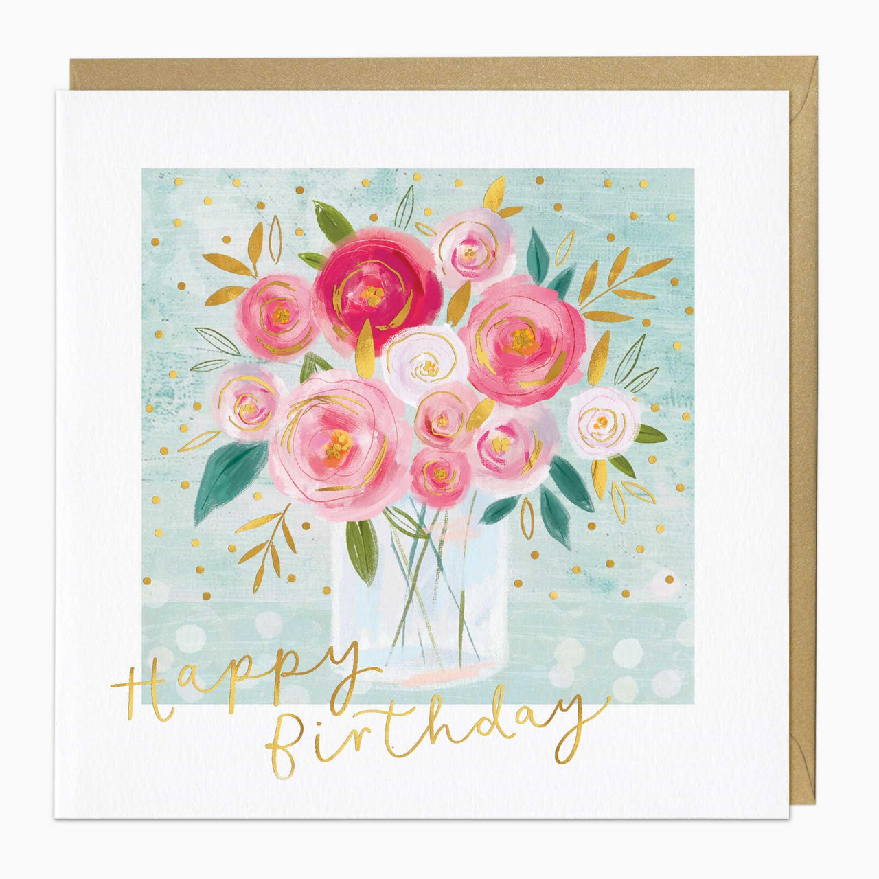Greeting Card-G206 - Floral Vase Birthday Card-Whistlefish