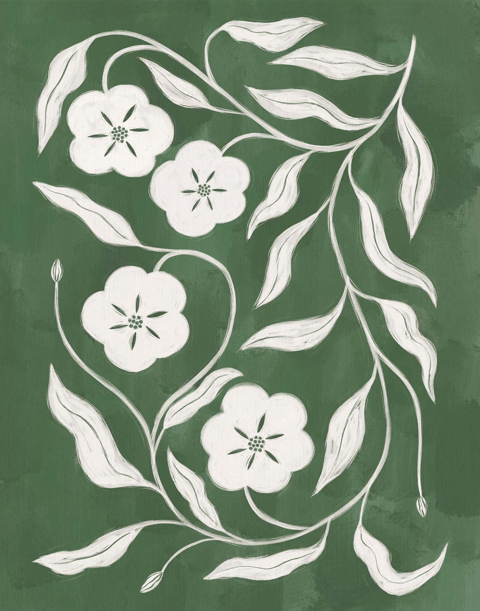 Print-WF1213P - Floral Vine Art Print-Whistlefish