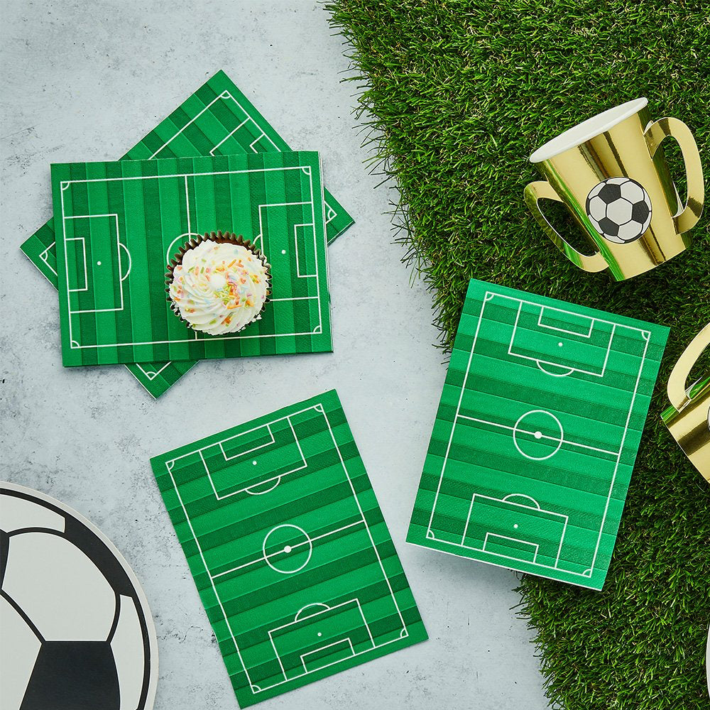 Paper Napkins-HBFB103 - Football Pitch Paper Napkins-Hootyballoo