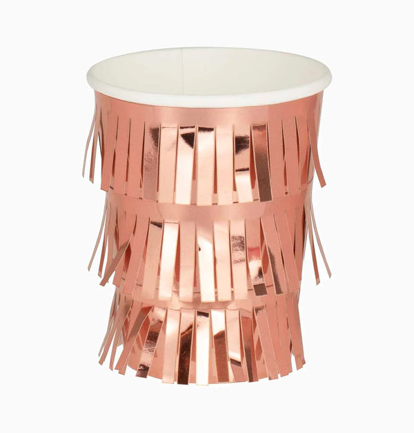 Paper Cups-MIX-131 - Fringe Rose Gold Paper Cups-Ginger Ray