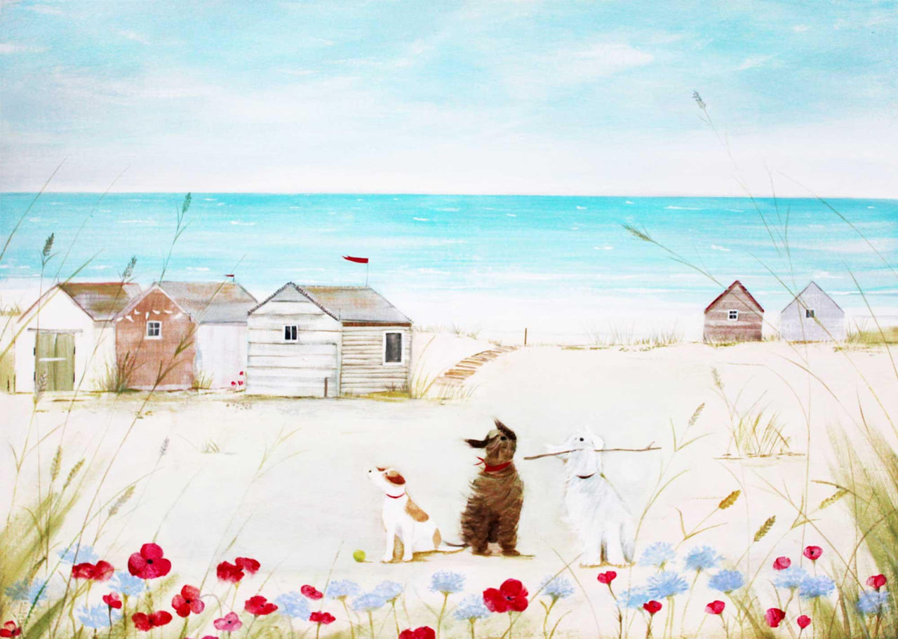 Print-HC336P - Fun In The Dunes Art Print-Hannah Cole