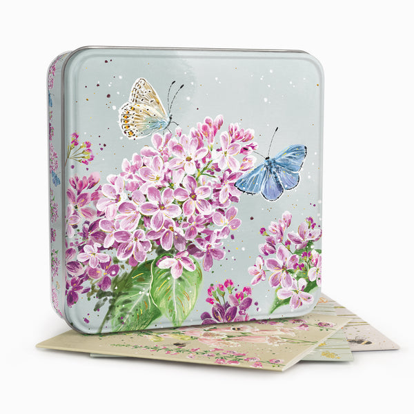 Notelet Tin-MWT78 - Garden Grace Filled Notelet Tin-Whistlefish