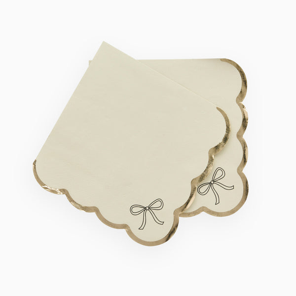 HBBW103 - Bow Scallop Edge Paper Napkins 16 Pack