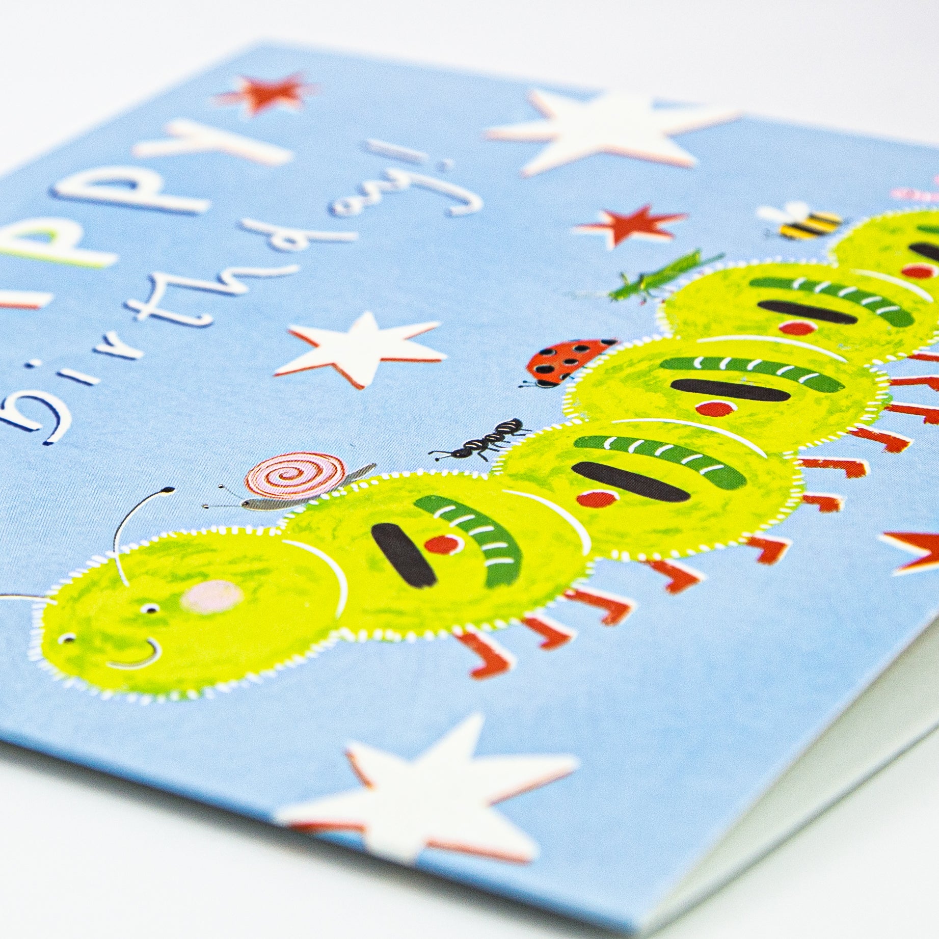 Greeting Card-G554 - Glow in the Dark Caterpillar Birthday Card-Whistlefish
