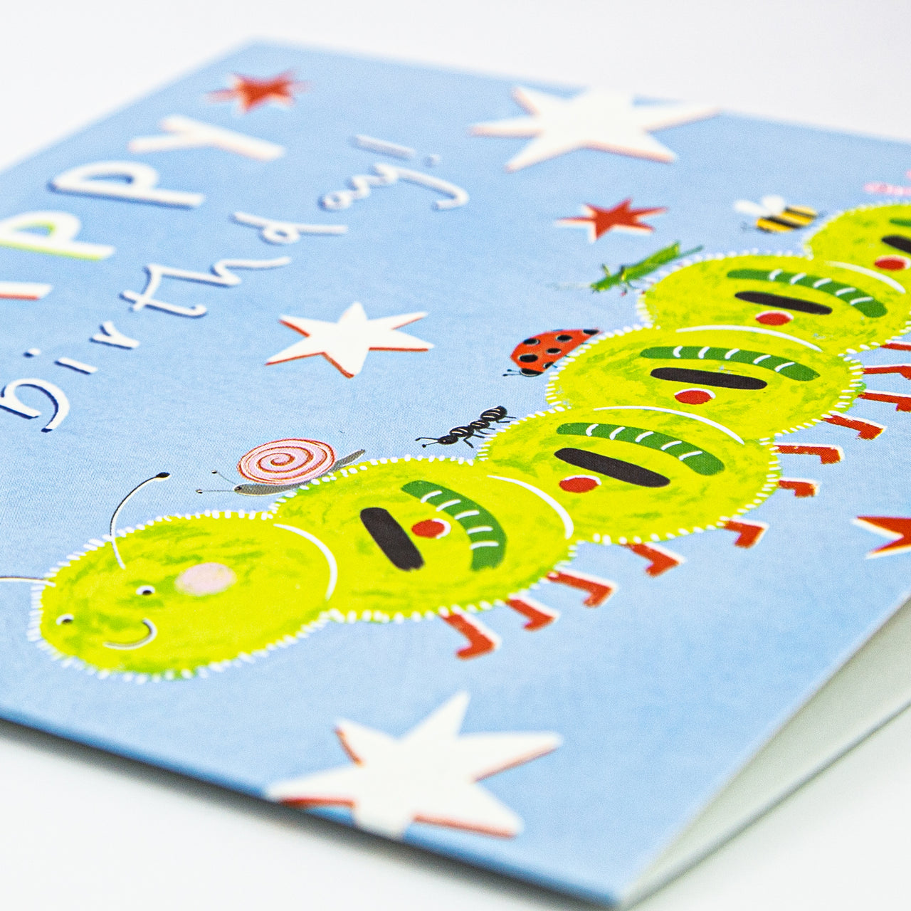 Greeting Card-G554 - Glow in the Dark Caterpillar Birthday Card-Whistlefish