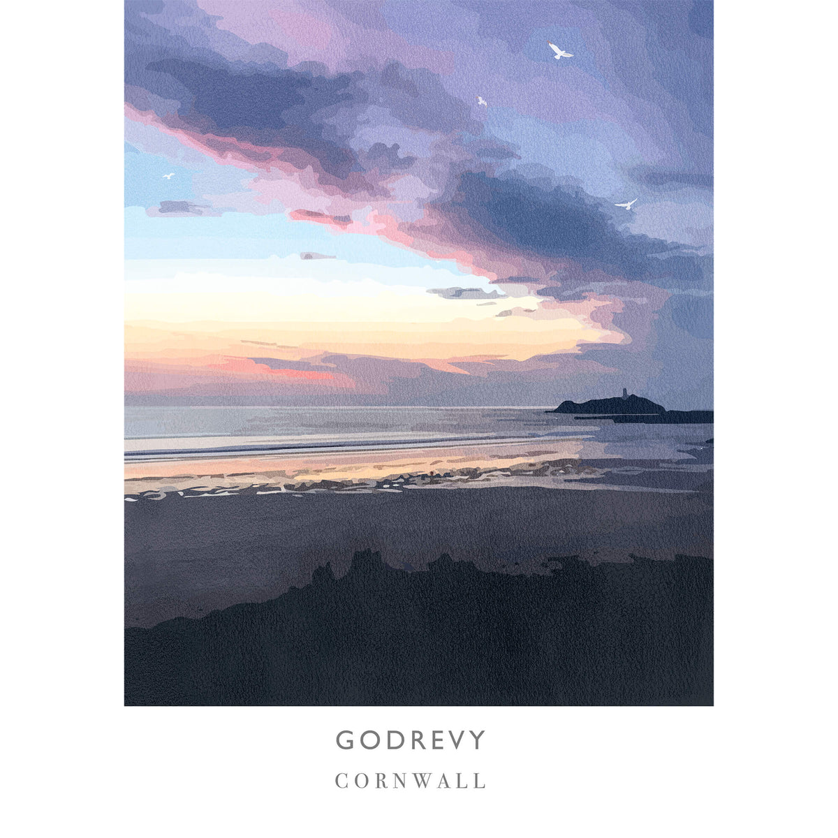 WF344P Godrevy Art Print