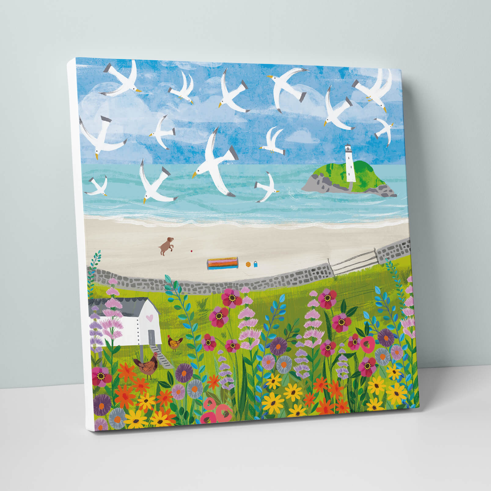 WFC48 Godrevy Flowers Canvas