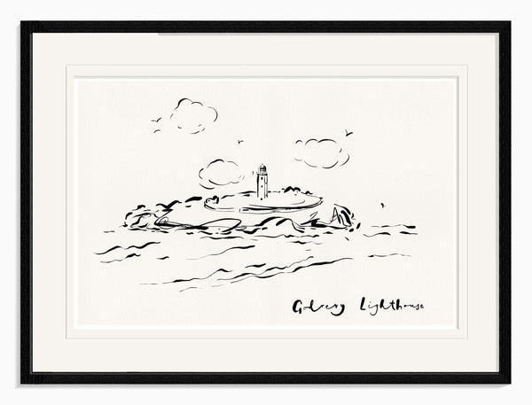 Framed Print-WF1098F - Godrevy Lighthouse Framed Print-Whistlefish