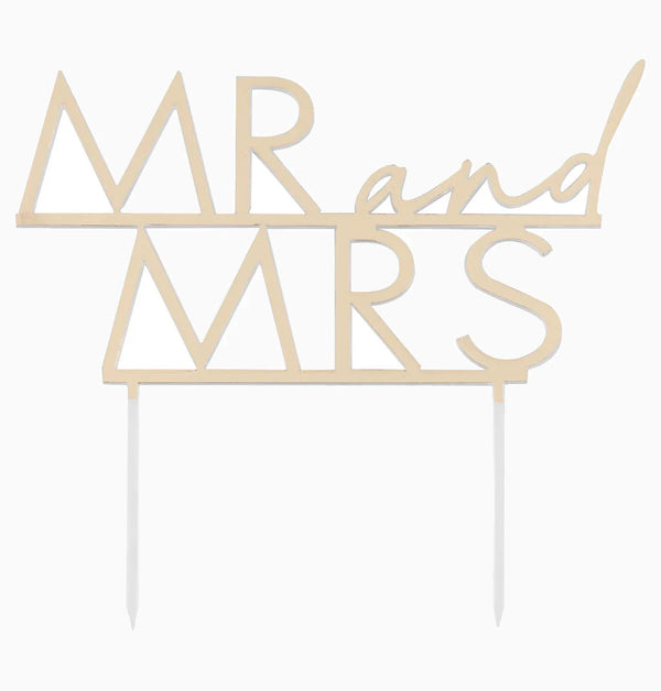 Cake Topper-ML-103 - Gold Acrylic Mr & Mrs Cake Topper-Ginger Ray