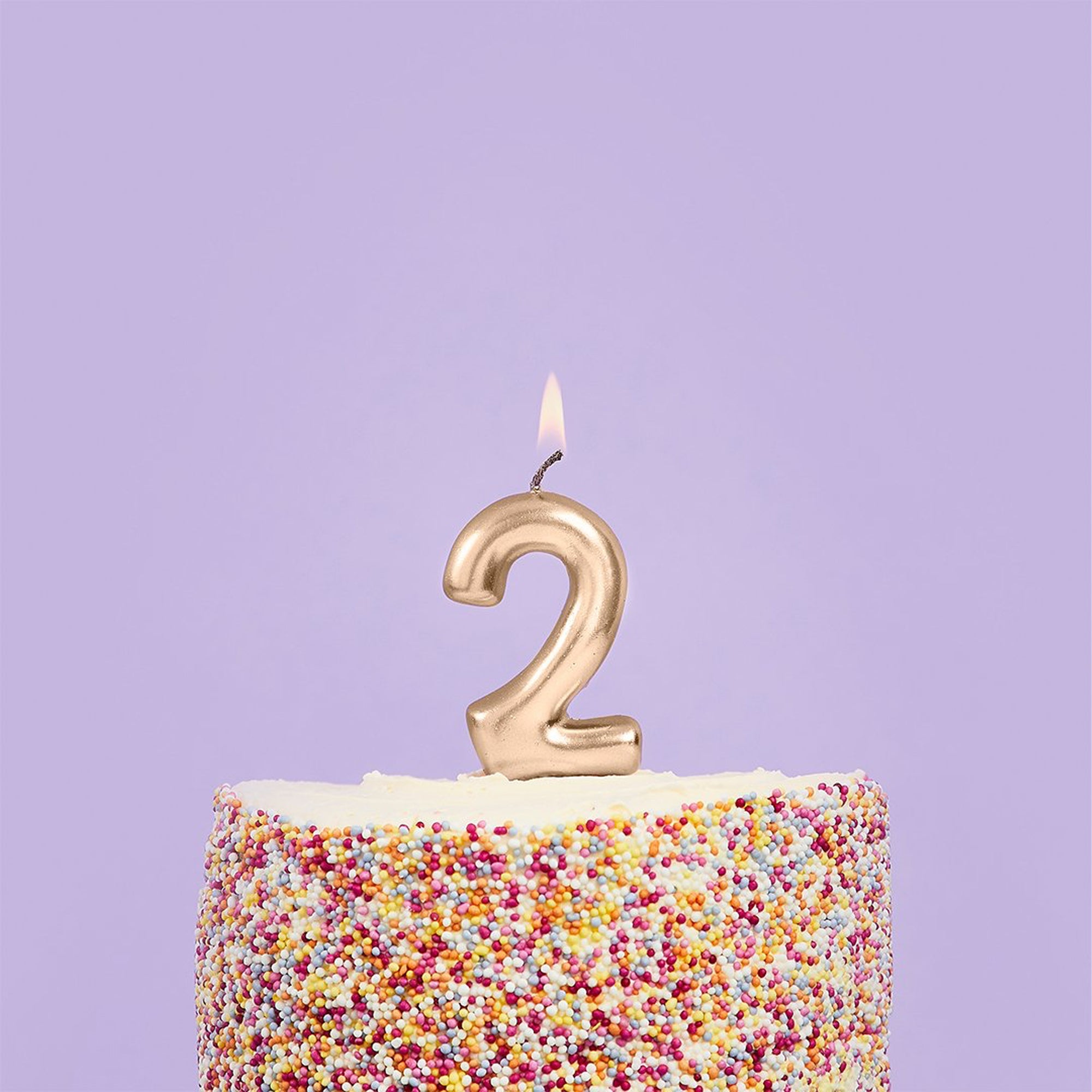 Party Candle-HBMM183 - Gold Number 2 Candle-Hootyballoo