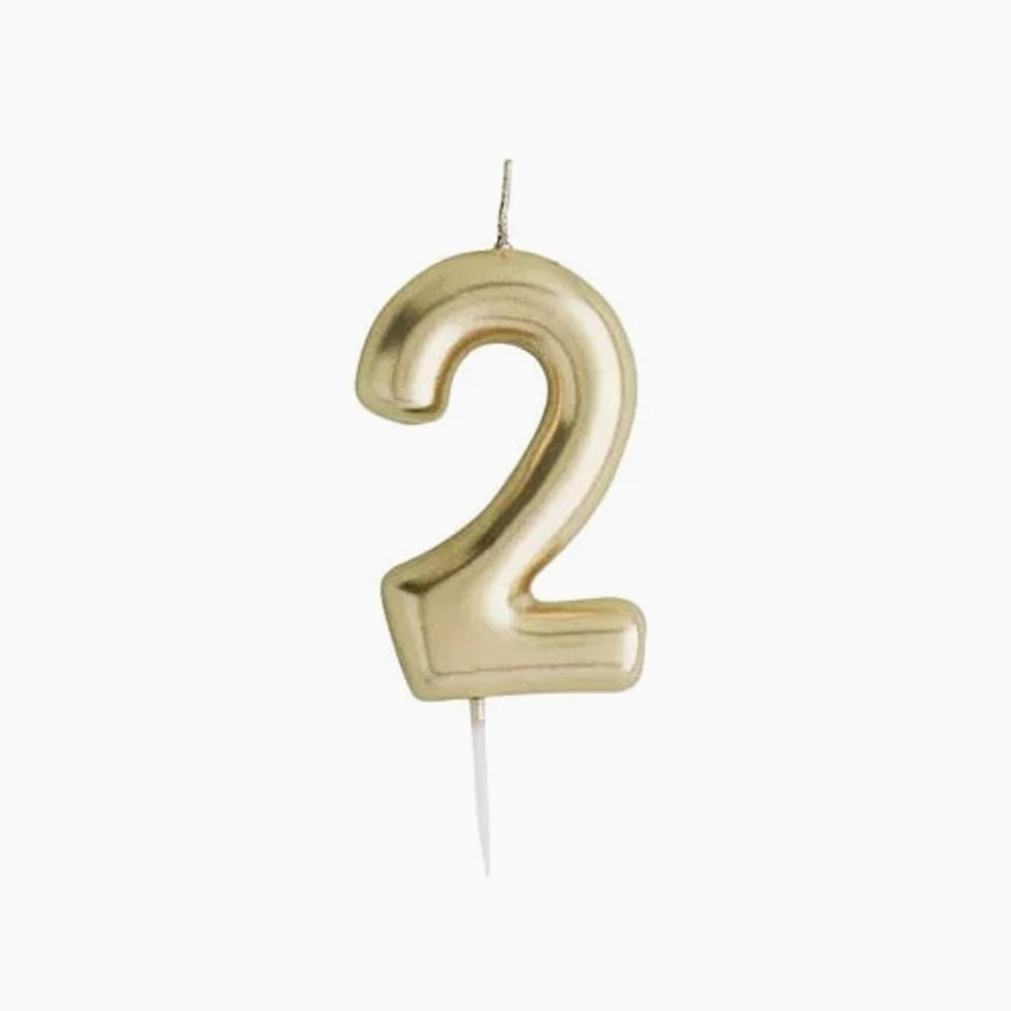 Party Candle-HBMM183 - Gold Number 2 Candle-Hootyballoo