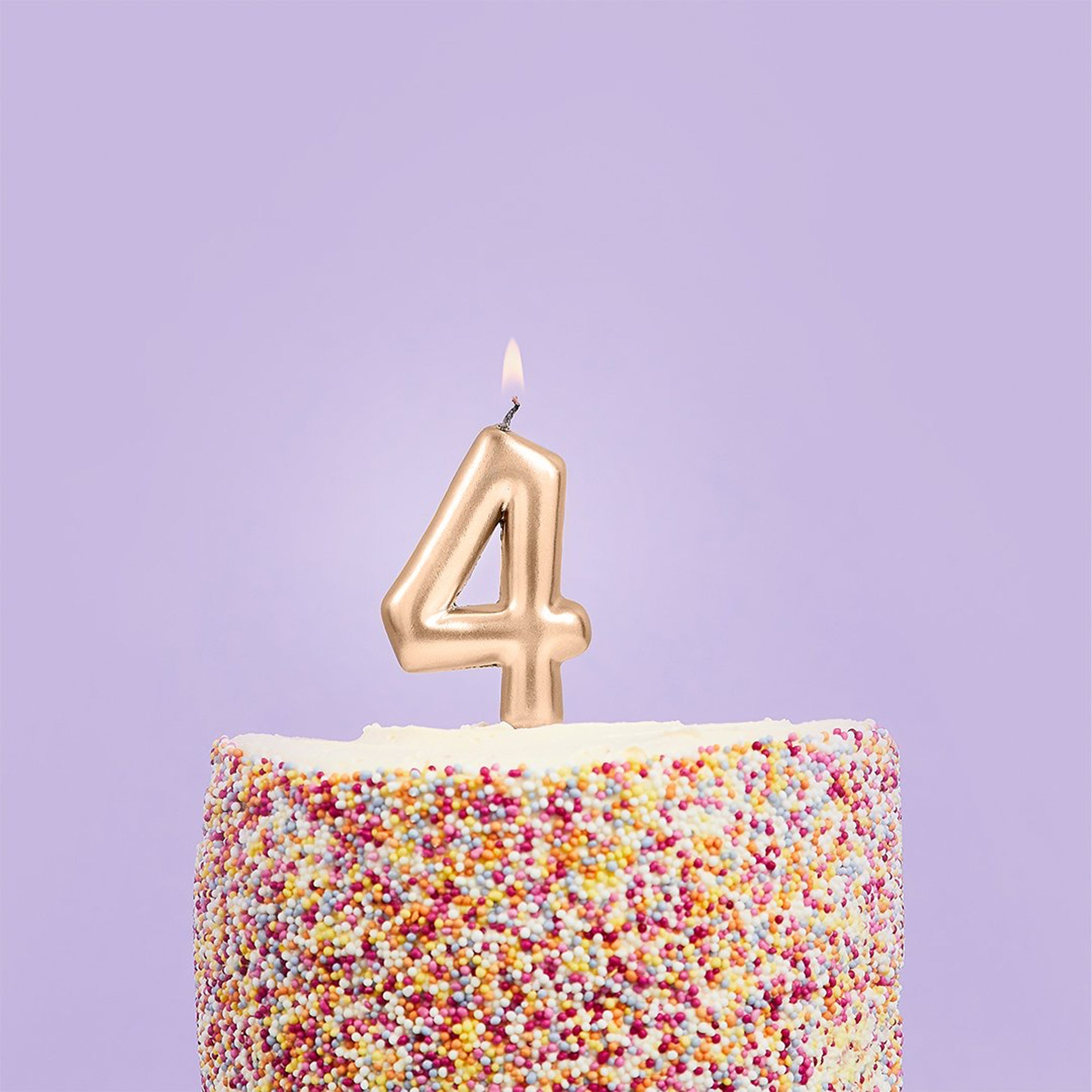Party Candle-HBMM185 - Gold Number 4 Candle-Hootyballoo