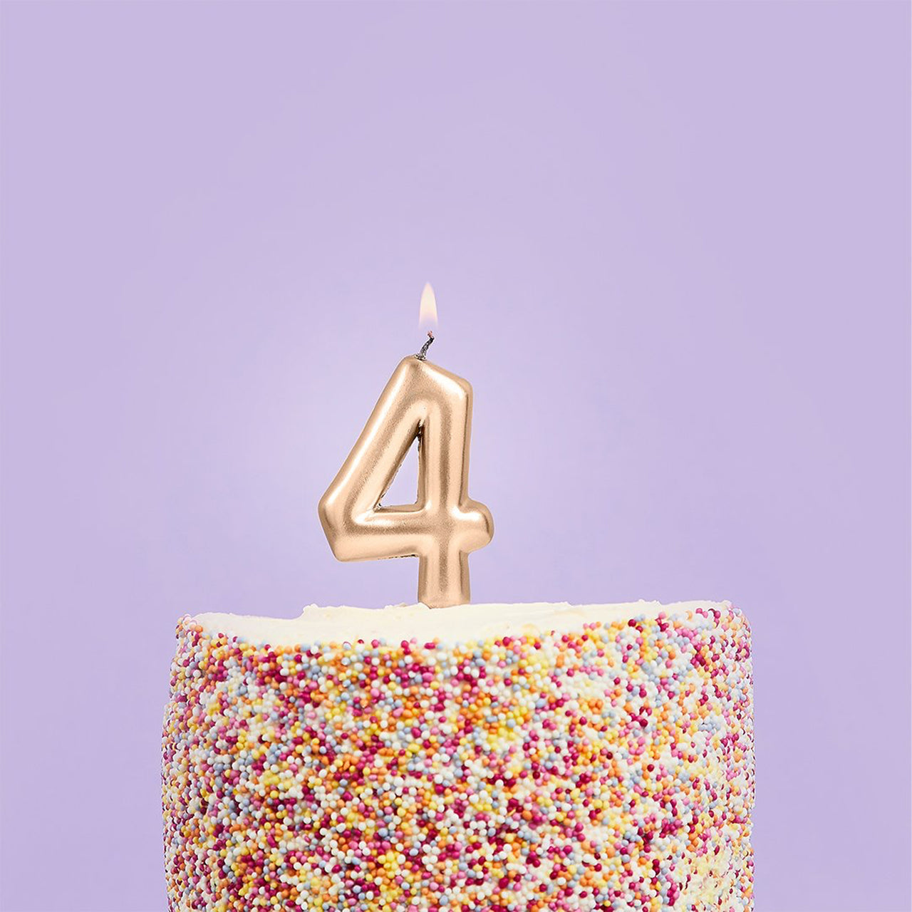 Party Candle-HBMM185 - Gold Number 4 Candle-Hootyballoo