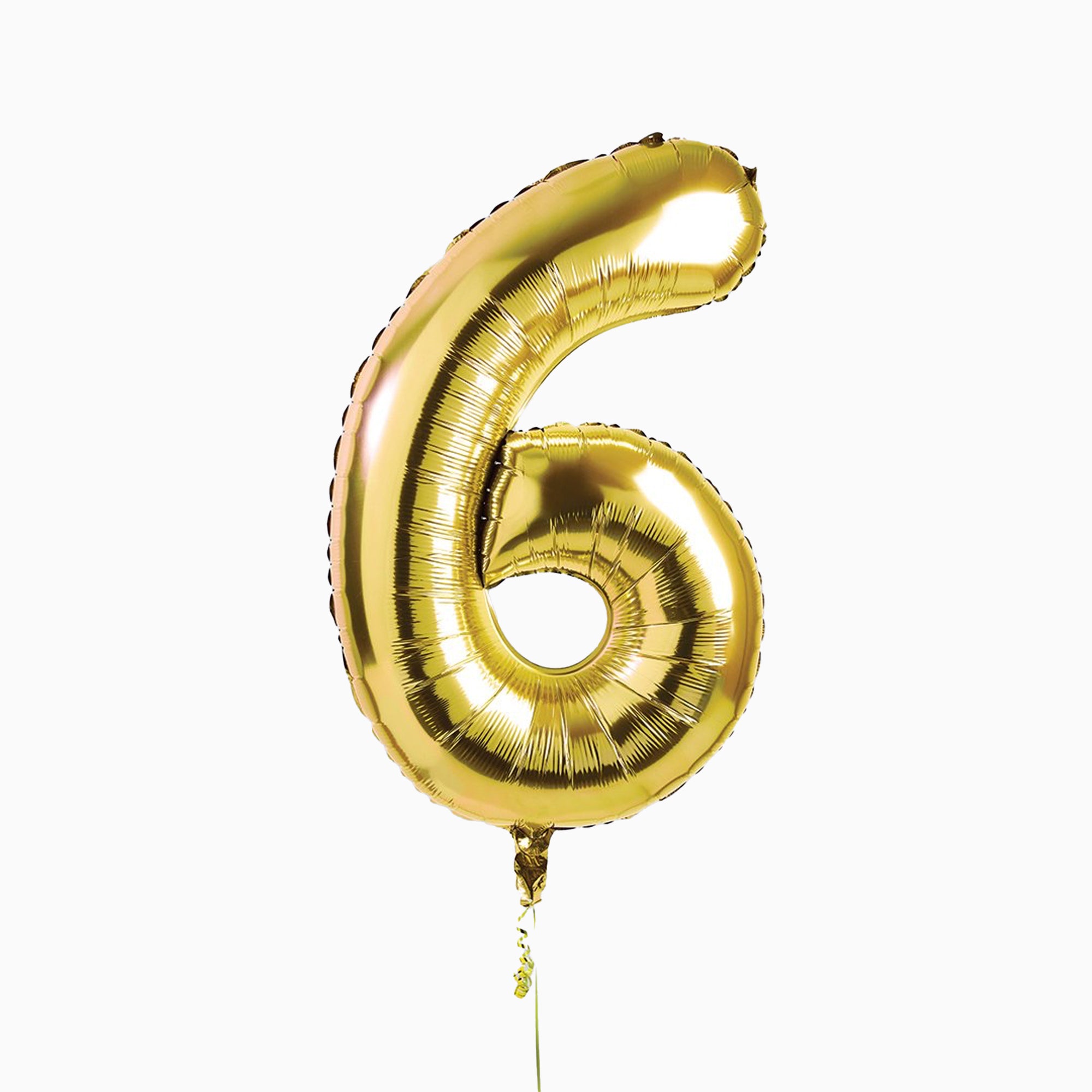 Balloons-HBNB106 - Gold Number 6 Foil 34" Balloon-Hootyballoo