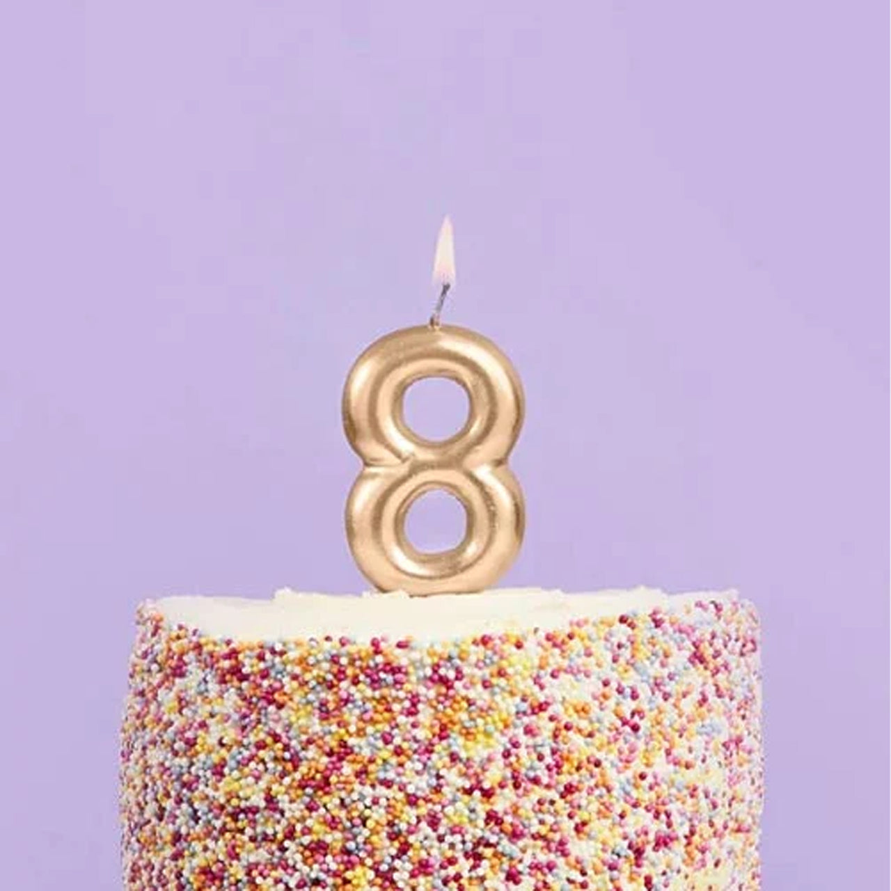 Party Candle-HBMM189 - Gold Number 8 Candle-Hootyballoo
