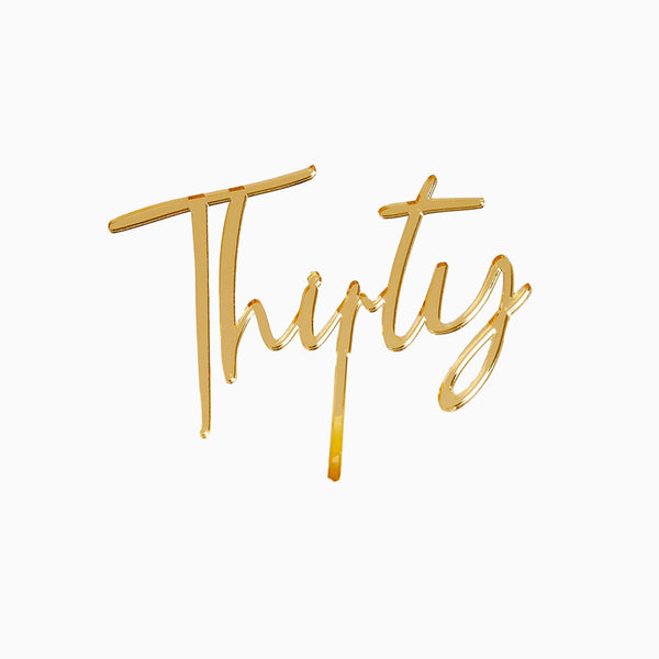 Cake Topper-HBMB103 - Gold Thirty Acrylic Cake Topper-Hootyballoo