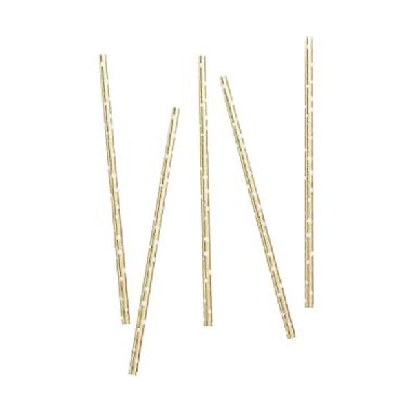 Straws-HBMM145 - Golden Spotted Paper Straws-Hootyballoo