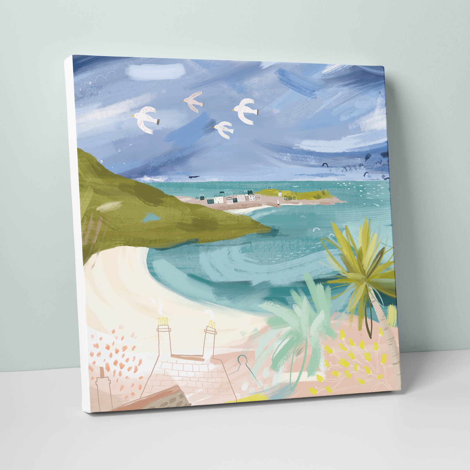 WFC52 Gulls Over Carbis Bay Canvas