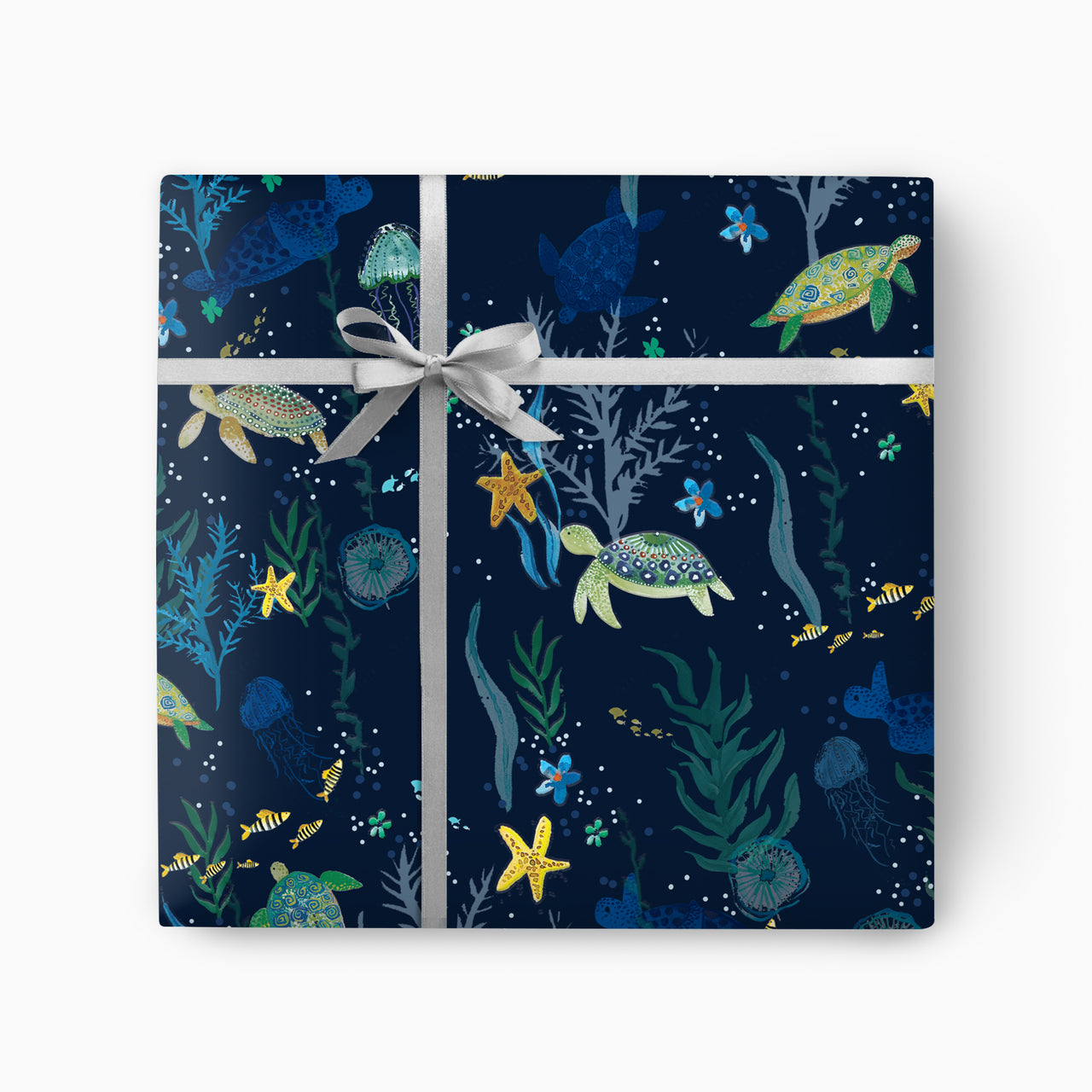Wrapping Paper-GWP179 - Night Ocean Turtles Wrapping Paper-Whistlefish