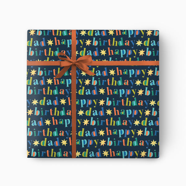 Wrapping Paper-GWP122 - Happy Birthday Dad Wrapping Paper-Whistlefish