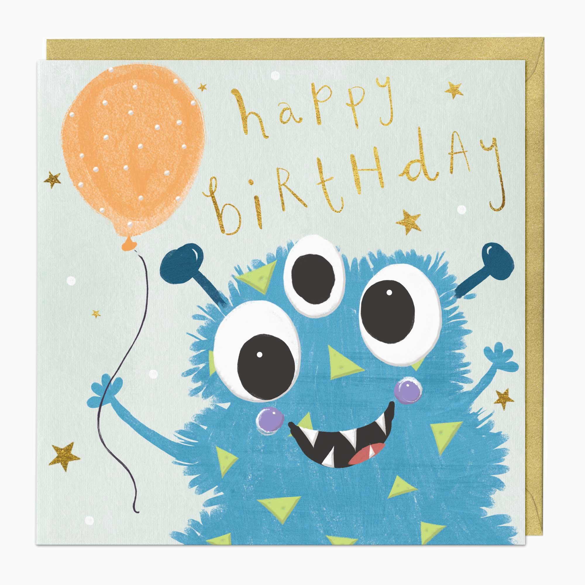 Greeting Card-F192 - Happy Monster Birthday Card-Whistlefish
