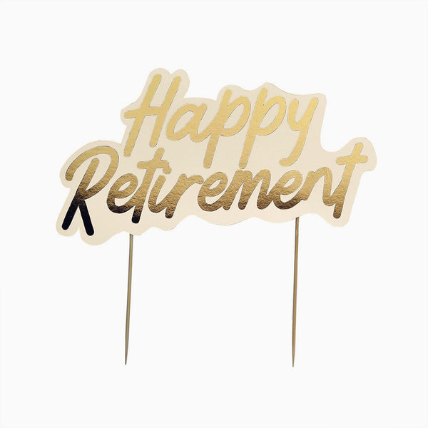 Cake Topper-HBHR102 - Happy Retirement Card Cake Topper-Hootyballoo