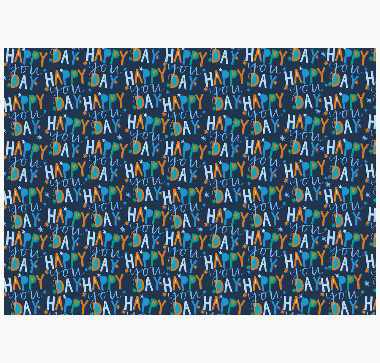 Wrapping Paper-GWP95 - Happy You Day Navy Wrapping Paper-Whistlefish