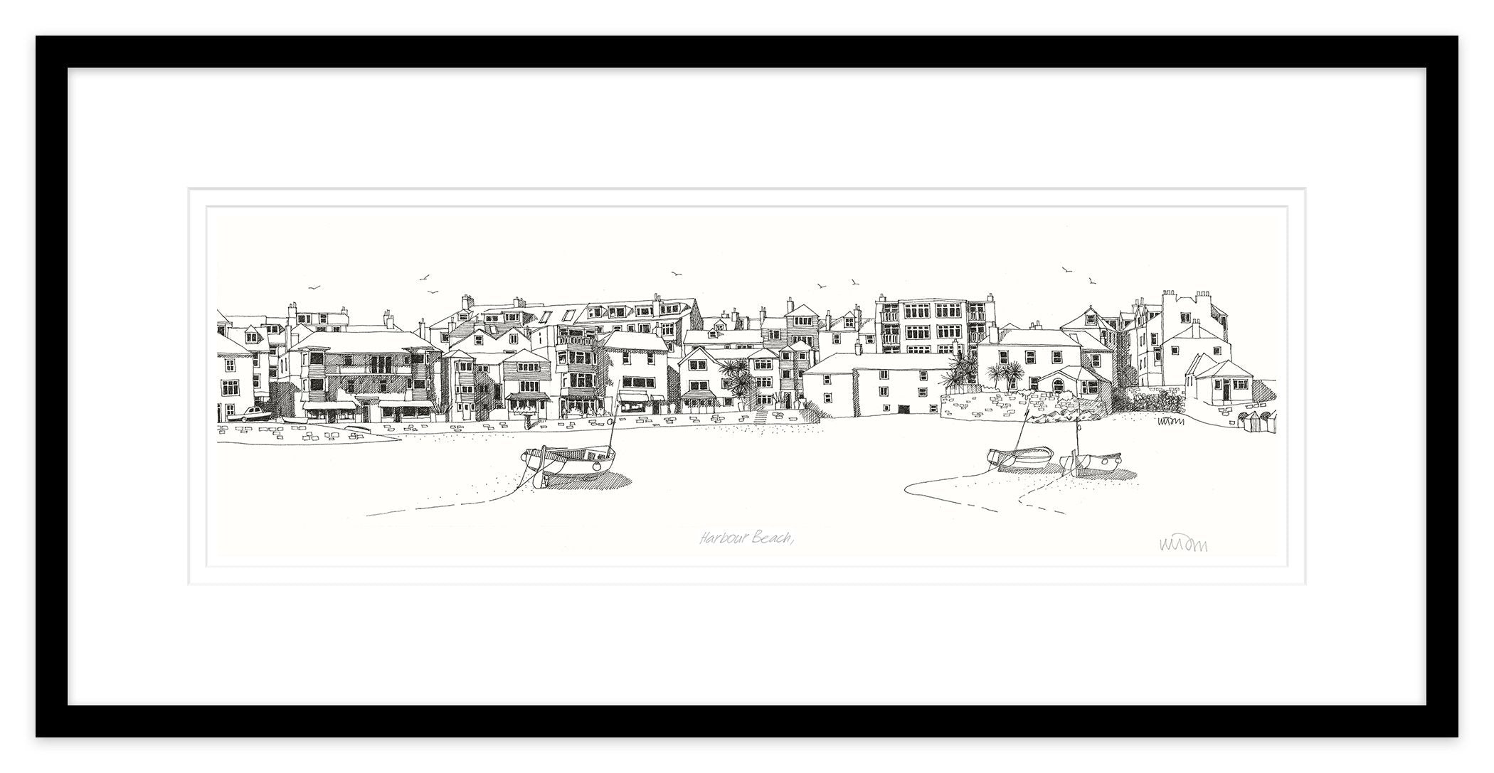 JW212F Harbour Beach St Ives Framed Print