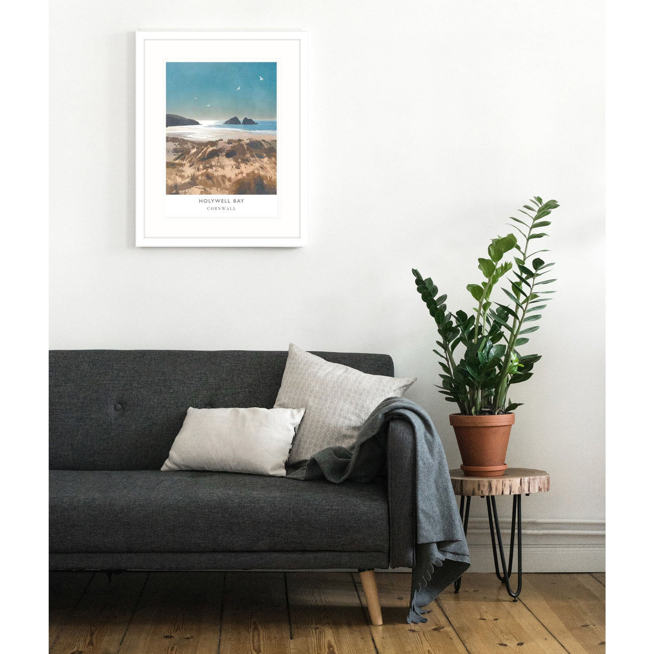 Framed Print-WF172F - Holywell Bay Framed Art Print-Whistlefish