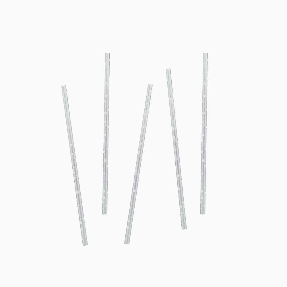 Straws-HBMM147 - Iridescent Spotted Paper Straws-Hootyballoo