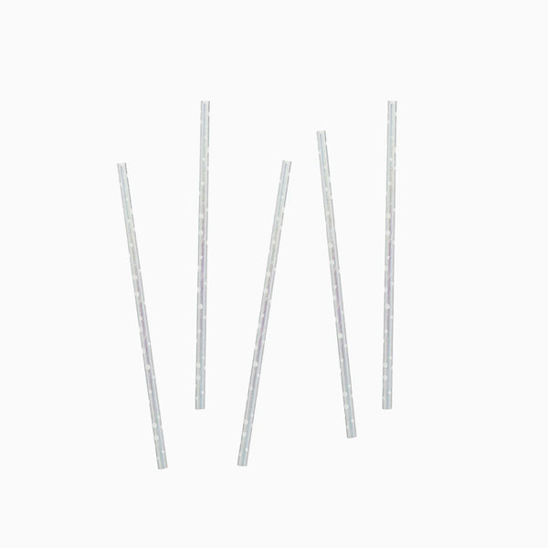 Straws-HBMM147 - Iridescent Spotted Paper Straws-Hootyballoo