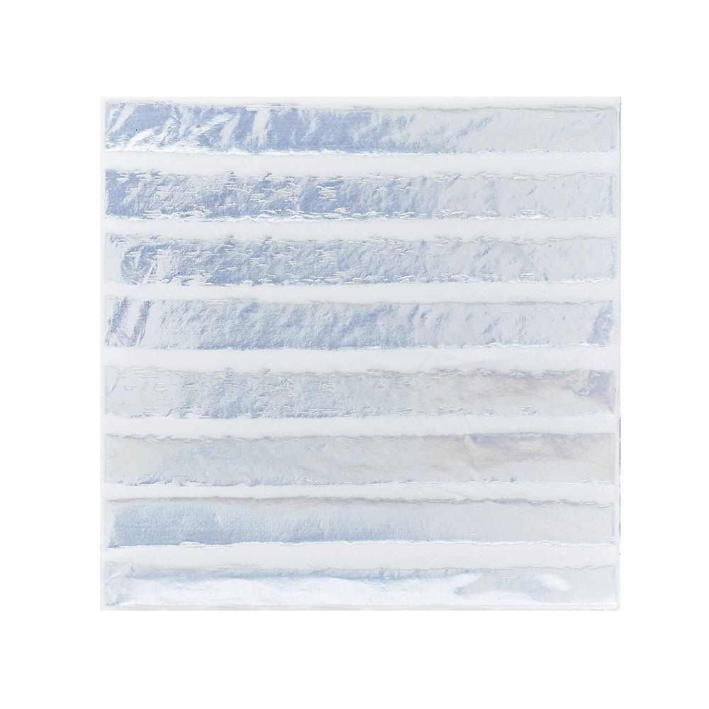 Paper Napkins-HBMM136 - Iridescent Striped Paper Napkins-Hootyballoo