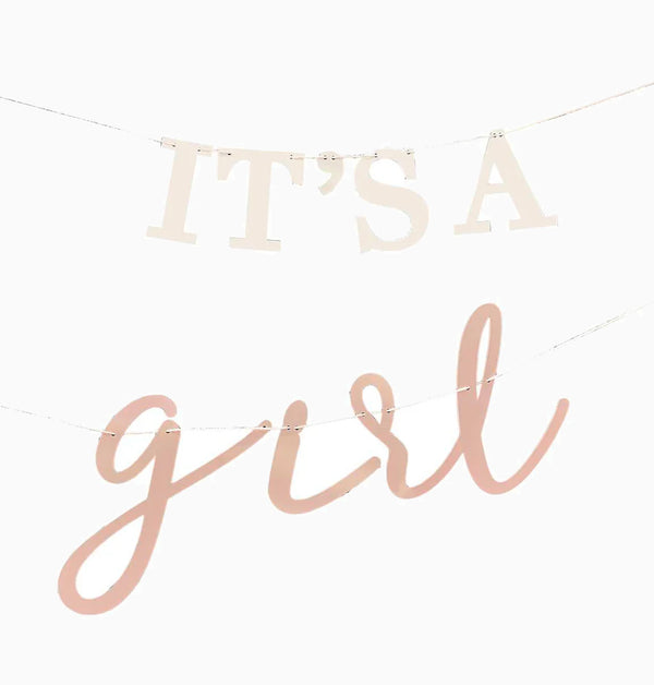Bunting-HEB-127 - It's A Girl Baby Shower Bunting-Ginger Ray
