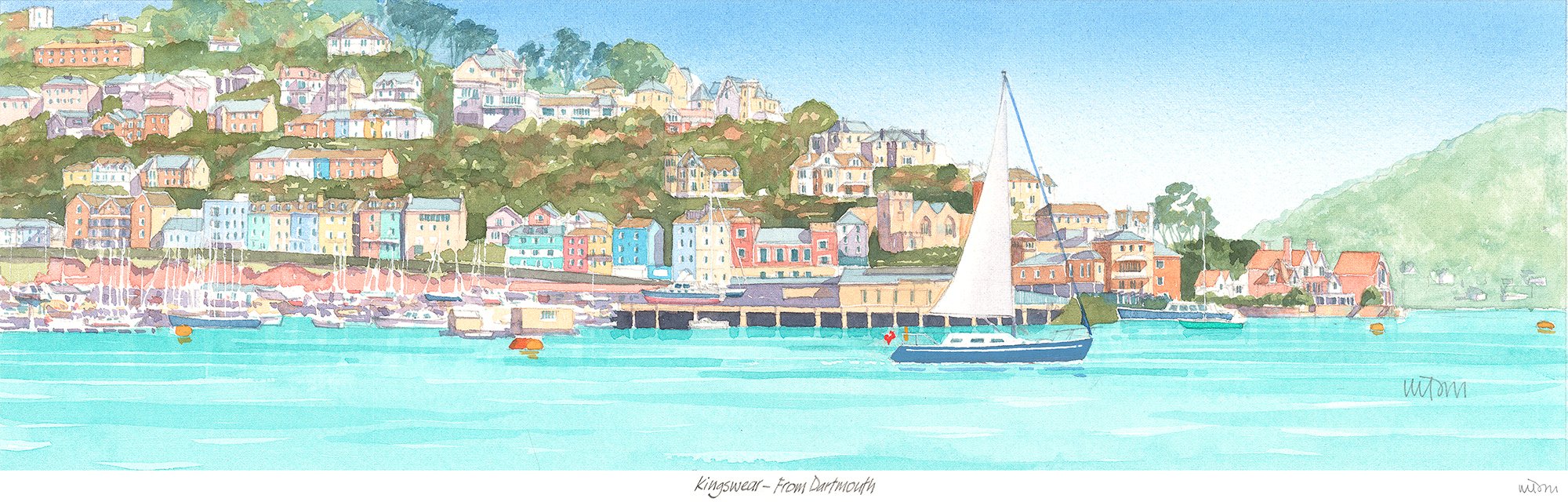 JW230P Kingswear Dartmouth Art Print