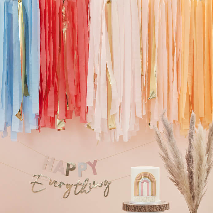 Bunting-HAP-102 - Muted Pastel Streamer Ceiling Decoration-Whistlefish